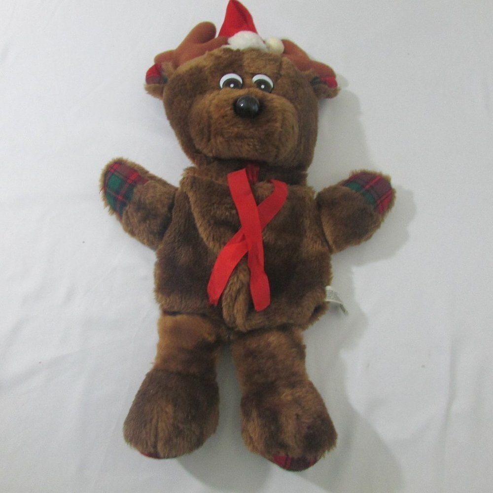 House Of Lloyd Reindeer Stocking Bag Vintage Plush